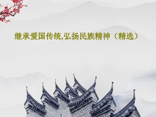继承爱国传统,弘扬民族精神(精选)PPT文档32页