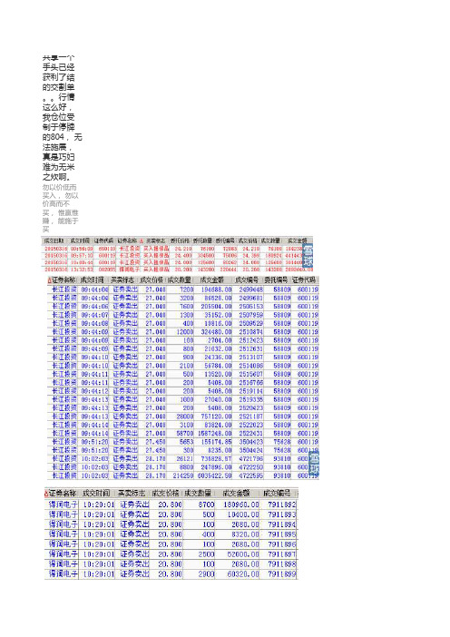 瑞鹤仙乔帮主交割单(部分)
