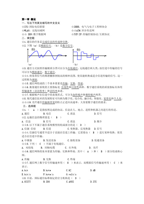 现代通信技术基础题库