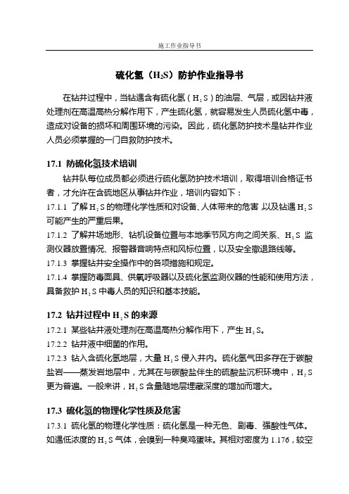 硫化氢指导书