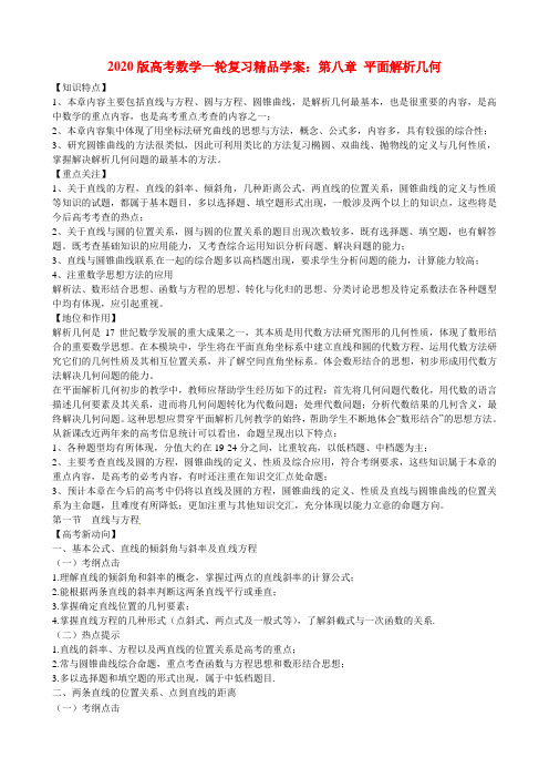2020版高考数学一轮复习 8.1直线与方程精品学案 新人教版