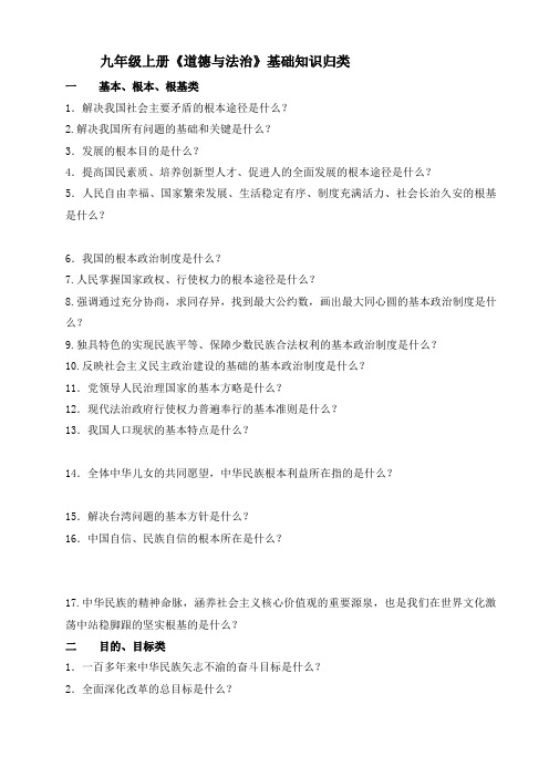 基础知识归类