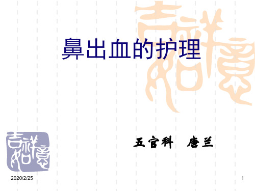 鼻出血的护理(精华)PPT参考幻灯片