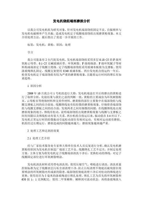 发电机绕组端部磨损分析
