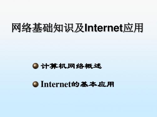 计算机网络基础知识及Internet应用课件PPT
