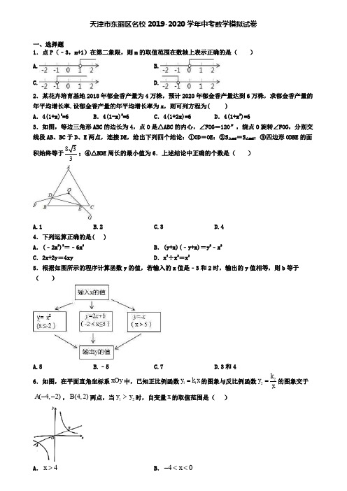 天津市东丽区名校2019-2020学年中考数学模拟试卷
