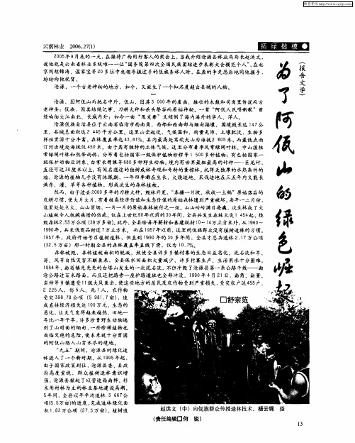 为了阿佤山的绿色崛起