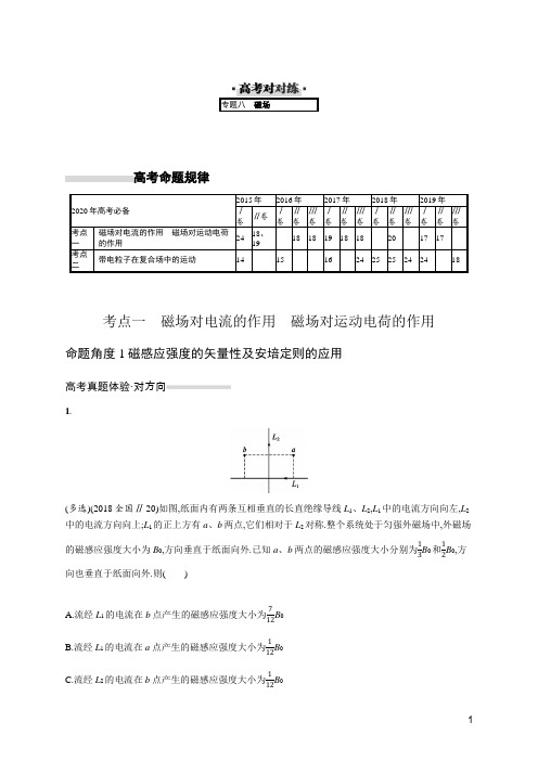 2020版高考物理练习-专题八磁场