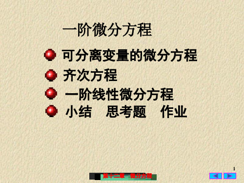 高等数学PPT课件：一阶微分方程