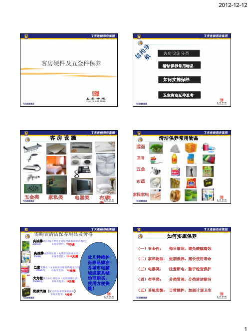 客房硬件及五金件保养