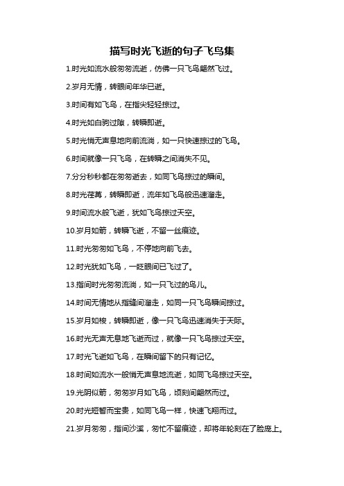 描写时光飞逝的句子飞鸟集-概述说明以及解释