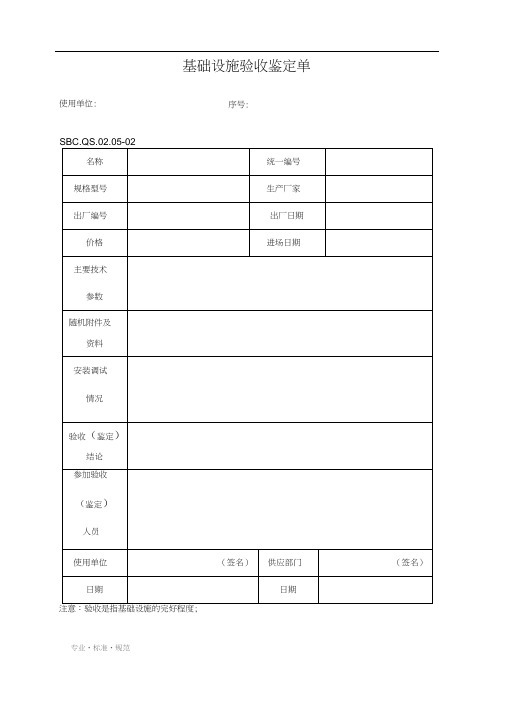 [建筑行业ISO9000]基础设施和工作环境控制程序附表(标准范本)
