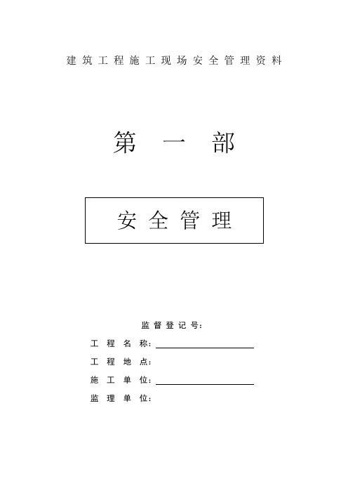 市政工程施工现场安全管理资料全套样本参考