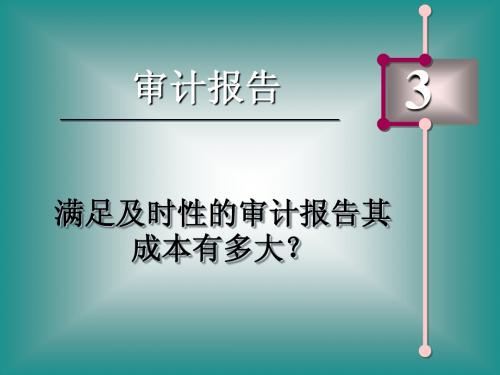 复旦大学 李若山 审计 第三章审计报告