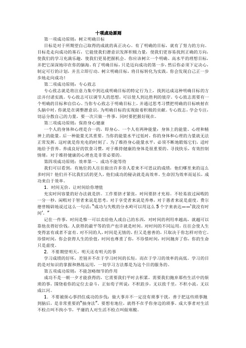 十项成功原则