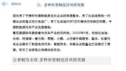1.1公有制为主体 多种所有制经济共同发展(课件)高一政治(统编版必修2)