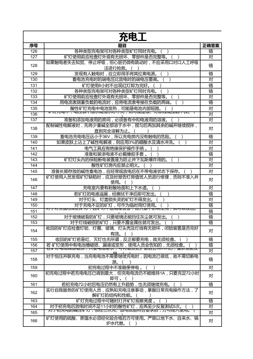 充电工考试试题及答案