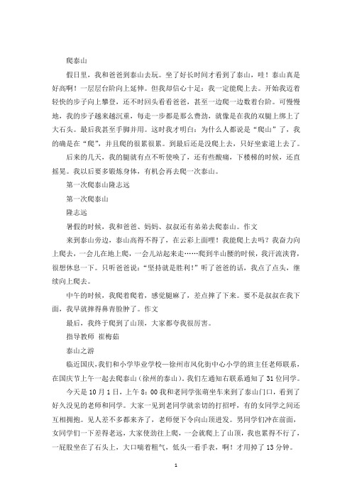 最新第一次爬泰山作文