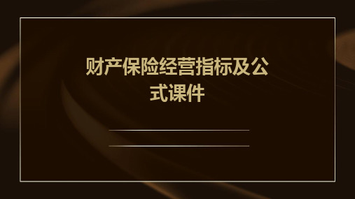 财产保险经营指标及公式课件