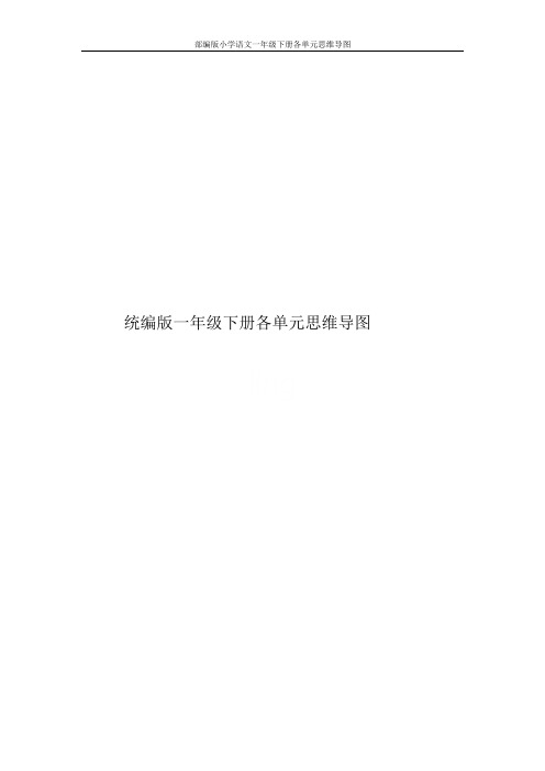 部编版小学语文一年级下册各单元思维导图