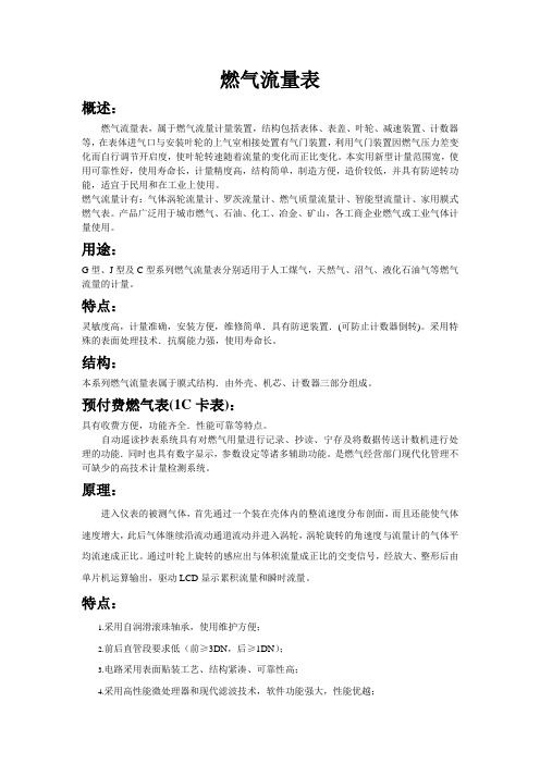燃气流量表