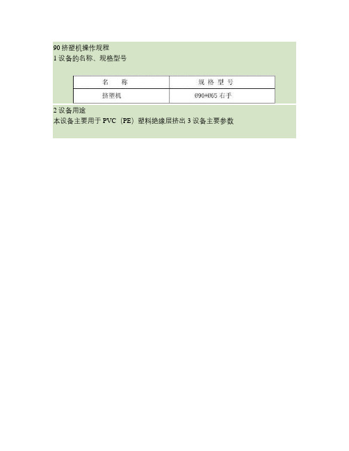 90挤塑机操作规程(精)