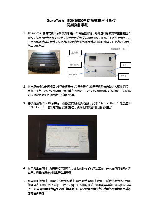 EDK6900P便携式氨气分析仪用户操作手册