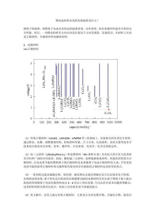 锂电池材料未来的发展趋势是什么？