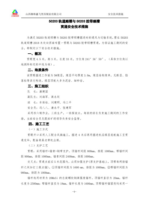 50203轨道顺槽与胶带顺槽贯通措施(初稿)