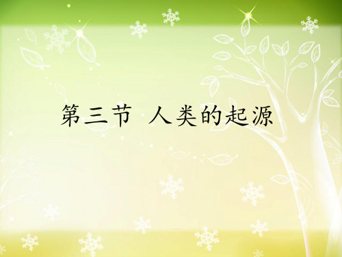 冀教版生物八年级下册6.3.3《人类的起源》课件 (共21张PPT)