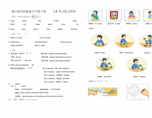 湘少版英语新版五年级下册 复习资料