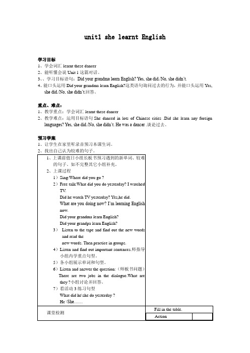 《she learnt English》教案