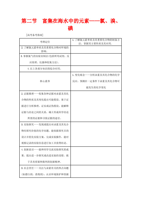 高考化学一轮总复习 第4章 第二节 富集在海水中的元素——氯、溴、碘讲义-高三全册化学教案