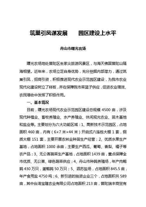 筑巢引凤谋发展 园区建设上水平