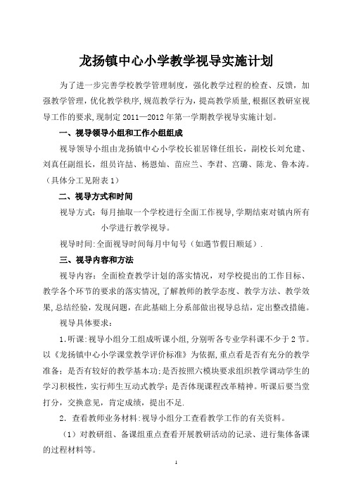 校内教学视导实施计划【范本模板】