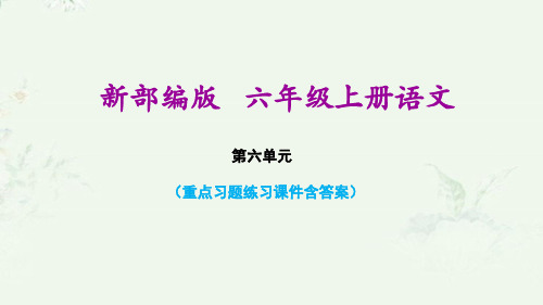 部编版六年级上册语文第六单元复习课后习题重点练习课件