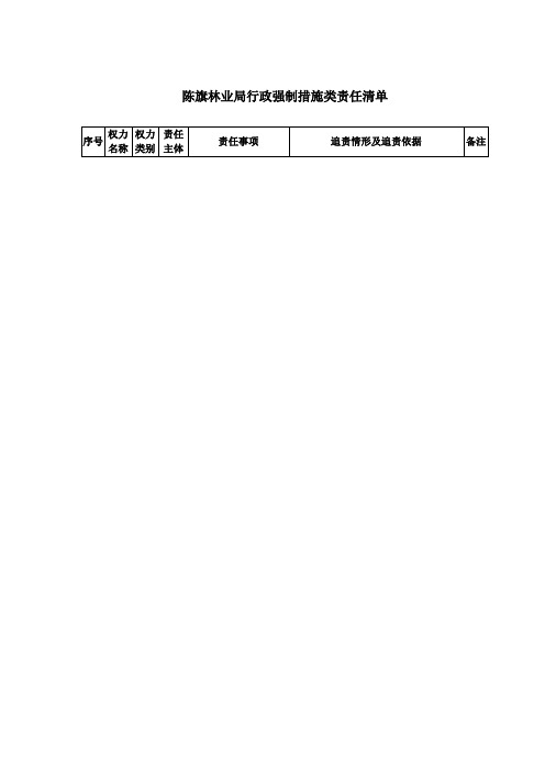 陈旗林业局政强制措施类责任清单