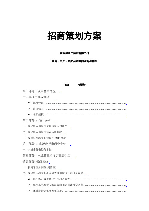 威尼斯水城商业步行街招商方案