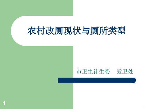 农村改厕现状与厕所类型PPT课件