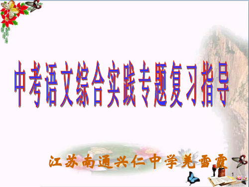 中考语文综合实践专题复习指导ppt