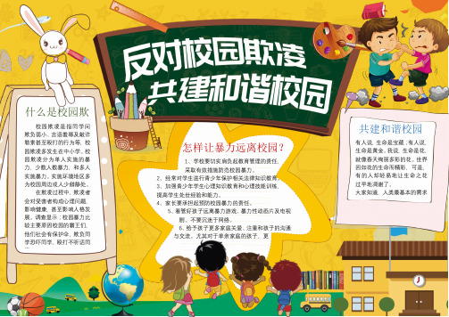 小学生反对校园欺凌电子小报电子报手抄报word可编辑