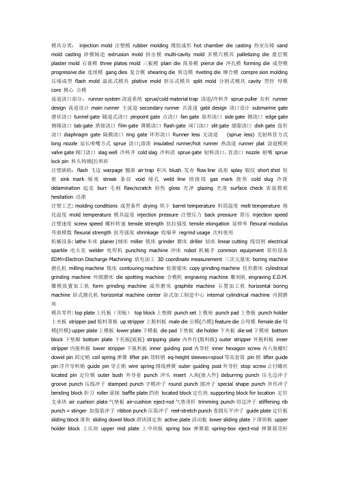 模具英语词汇