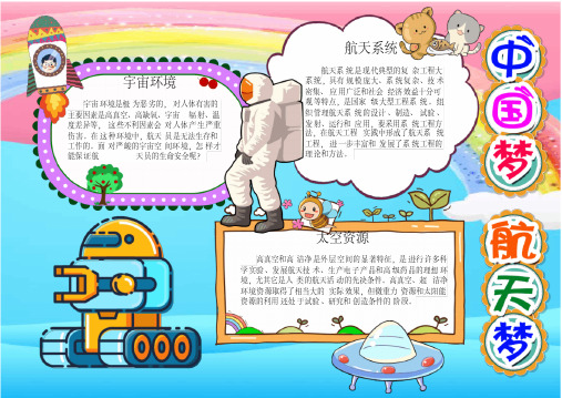 中国梦科技航天日小报手抄报
