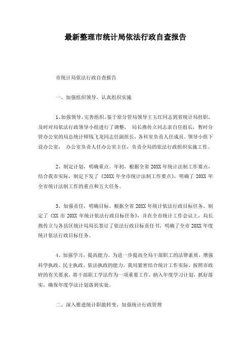 最新整理市统计局依法行政自查报告.docx
