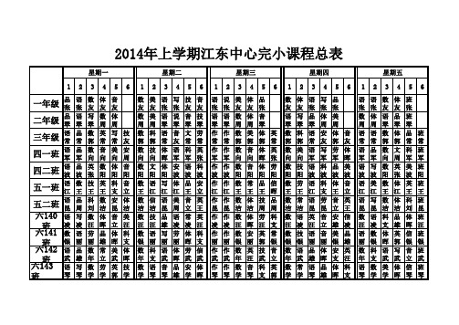 Book1课程表