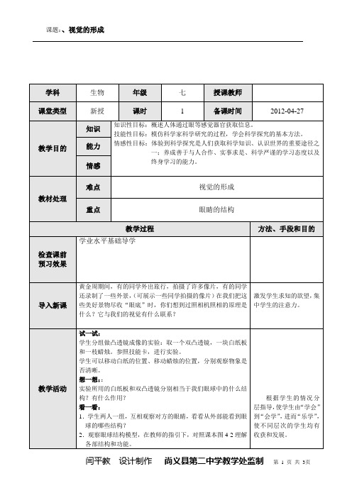 视觉的形成