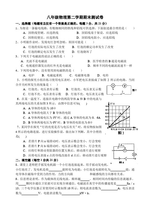2010--2011学年八年级物理第二学期期末测试卷