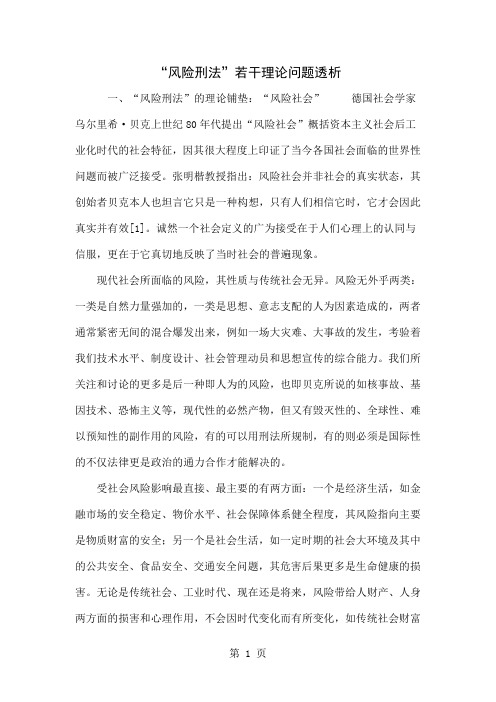 “风险刑法”若干理论问题透析精品文档8页