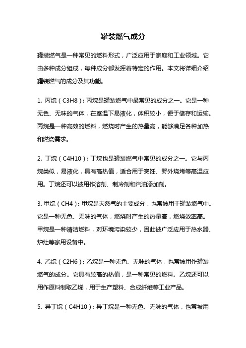 罐装燃气成分