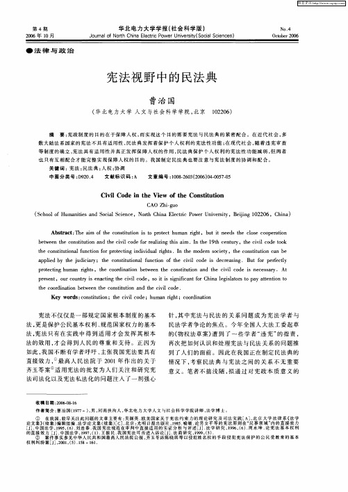 宪法视野中的民法典